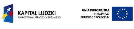 Baner z logo projektu Kapitał Ludzki i Unii Europejskiej